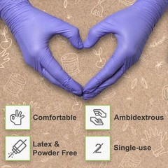 FifthPulse Biodegradable Nitrile Gloves Medium 150 Count Powder~Free Food Safe