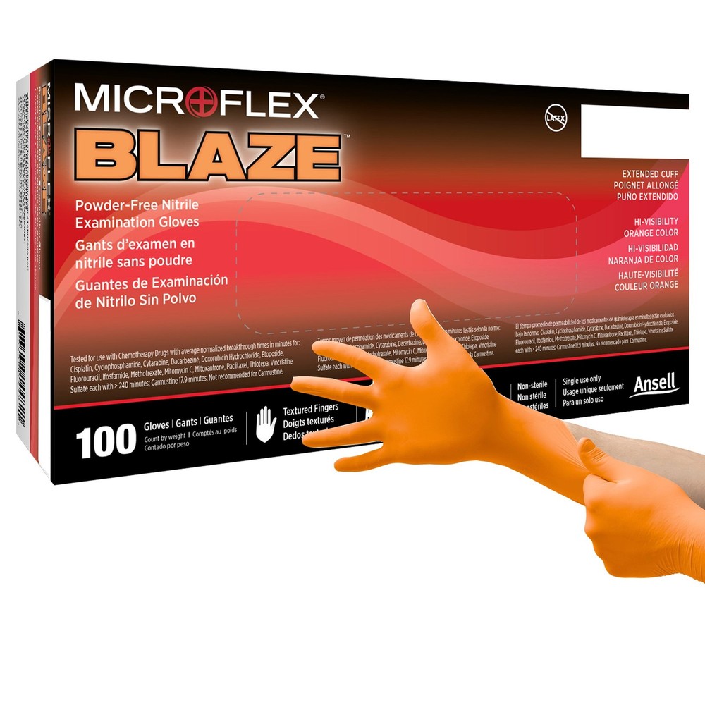 MICROFLEX Blaze Nitrile Exam Glove Standard Cuff Length 2X-LARGE 100 per Box