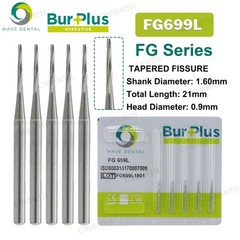 US WAVE Dental Burs Carbide Burs Tapered Fissure FG Cross Cut Bur Fit High Speed