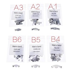 20Pcs/Pack Dental Saddle Contoured Metal Matrices Matrix Band/Springclip