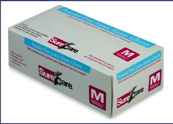 X-SMALL SureCare® Powder Free Latex Examination Medical Grade 6+ MIL 10/100 case