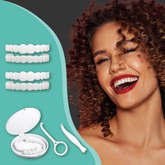 YAFIYGI 2 Pairs Snap on Dentures for Women & Men, Comfortable & 7 Piece Set