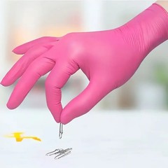 Fuchsia Nitrile Gloves Disposable Powder Latex Free 3-Mil Esthetician Tattoo BBQ