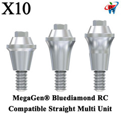 10x Dental MegaGen® Bluediamond RC Compatible Straight Multi Unit Abutments