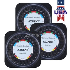 AZDENT Dental Orthodontic Braces Clear Ceramic Bracket Roth Slot.022 Hooks 3 4 5