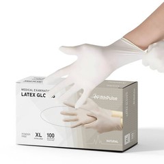 FifthPulse Exam Latex Gloves Powder Free Disposable Gloves 100 Count XL Natural