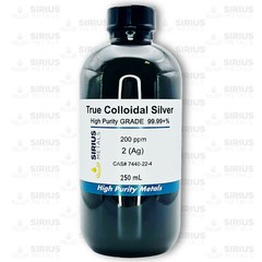 True Colloidal Silver NanoParticles (AgNPs): 200 ppm – 250 mL in Plastic