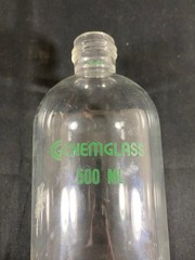 CHEMGLASS Glass 500mL Solid Phase Peptide Synthesis Vessel GL-32 Cap CG-1866-06