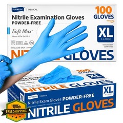 Supmedic Nitrile Gloves Blue X-Large, 100 Count