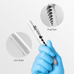 Compact and Lightweight LED Medical Penlights – 2 Pcs with Ruler and Gauge