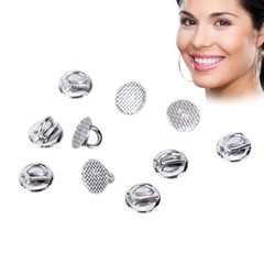 AZDENT Dental Orthodontic Lingual Buttons Bondable Round/Rectangular Mesh Base