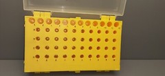 Flipper Microtube Rack/ Reversible/ yellow/clear lid/assorted slot sizes