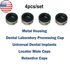 US 4PCS Metal Housing Laboratory Processing Male Cap Univeral Implant Locat0r