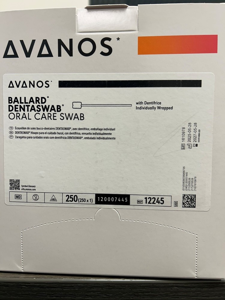 Avanos Ballard Dentaswab Oral Care Swab 12245 – 250/Pack – Exp 05/2027