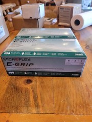 Microflex L972 E-Grip L97 Natural Latex Gloves, Medium 2pk