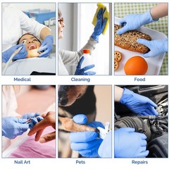 4 Mil Medical Grade Blue Nitrile Exam Latex Free Gloves S/M/L/XL