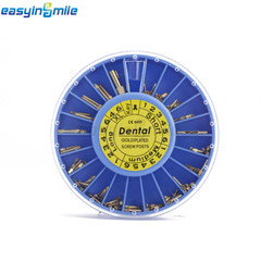 120pcs Dental Endodontic Screw Posts Assorted Kit &2Key Gold Planted EASYINSMILE