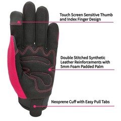 Savjob 2 Pairs Utility Work Gloves For Menwomen Pink Medium