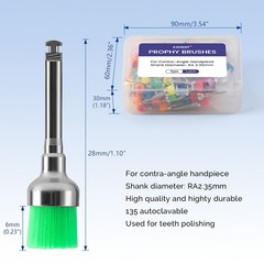 100pcs Dental Nylon Bowl Polishing Polisher Prophy Brushes Latch Soft Flat