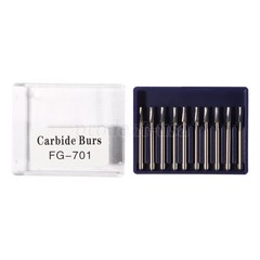 10Pc/Pack Dental Tungsten Carbide Drill FG Bur For High Speed Handpiece FG701 po