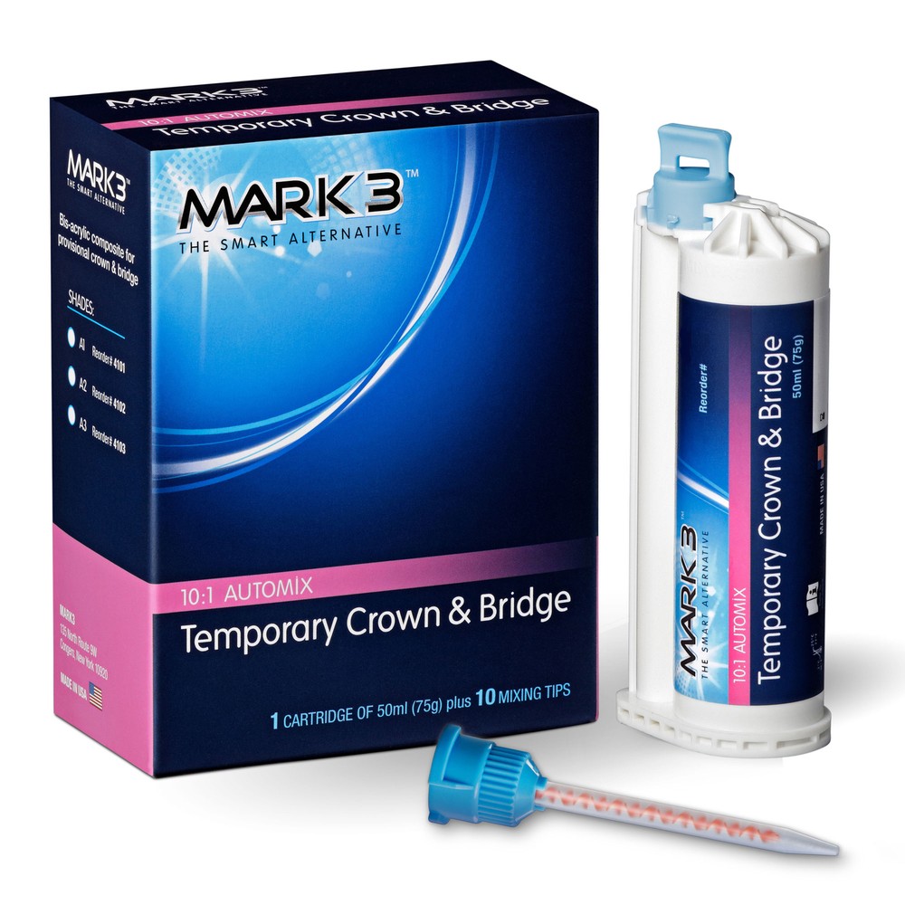 Mark3 4102 Temporary Crown & Bridge Dental Material A2 10:1 Cartridge 75 Gm