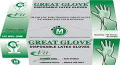 GREAT GLOVE Latex Disposable Powder-Free FIT General Propose 100pcs/ box, Medium