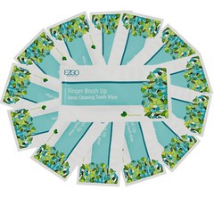 EZGO 100pc Dental Oral Finger Brush Ups Deep Cleaning Teeth Wipes Finger Wipes
