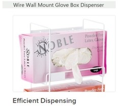 3-Tier Design Glove Box Holder White Wire Wall-Mount Saves Counter Space