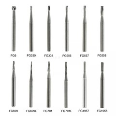 Dental Tungsten Carbide Burs Round Pear FG 557 330 For High Speed Handpiece 19mm