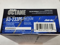2 Boxes! Ambi-dex Octane Blue Medium Nitrile Disposable Gloves 3 mil #63-233PF/M