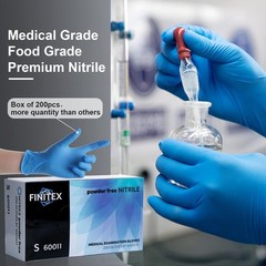 Extra Strong Blue Nitrile Disposable Gloves – 200 Pack, Ambidextrous & Textured