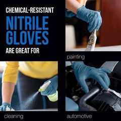 EQPT Nitrile Gloves Blue Powder-Free 150ct 2 Pack Industrial Disposable