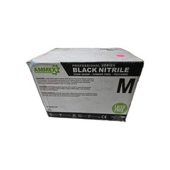 AMMEX Black Nitrile Exam Gloves, Case of 1000,3 Mil,Medium,Latex Free,ABNPF44100