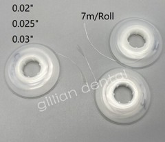 Dental Orthodontic Clear Powerful Solid Elastic Thread 7m/Roll 0.02 0.025 0.03″