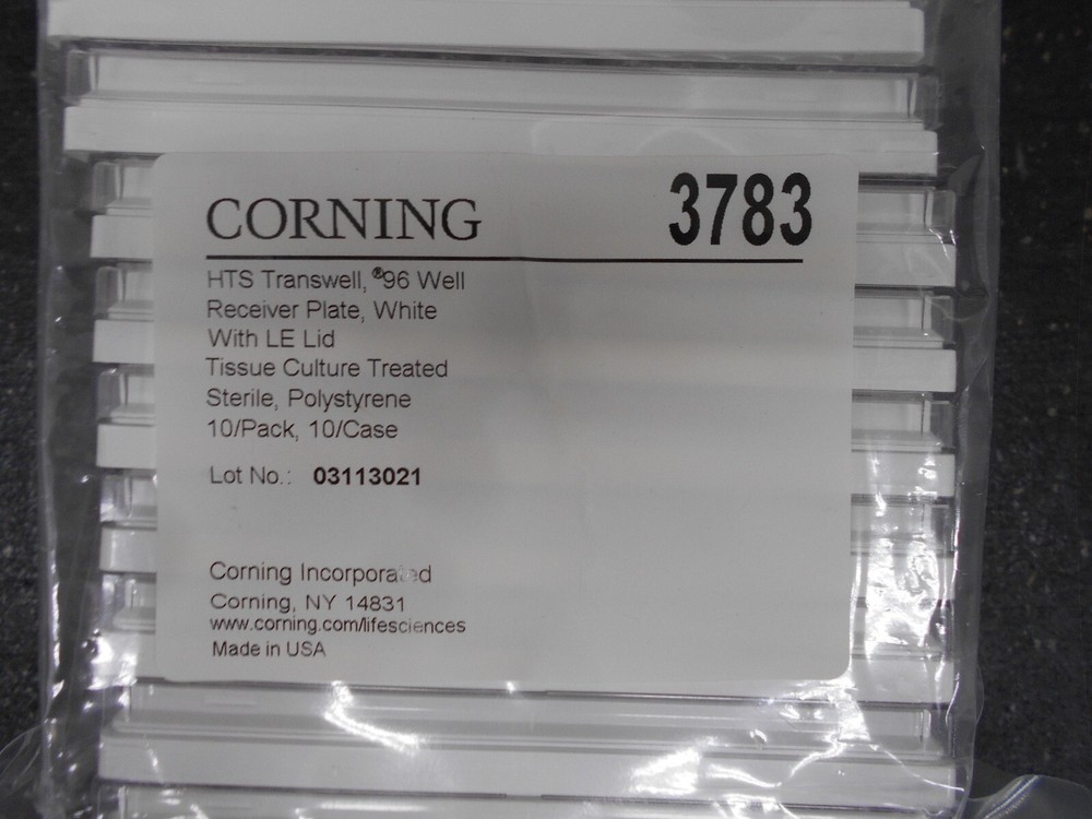Corning 3783 HTS Transwell 96 Well Receiver Plate w/ Lid Bag of 10 Plates