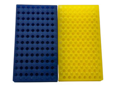 Lot of 11 Polypropylene 96Well Reversible Racks For 0.5-2.0mL Flasks Multicolors