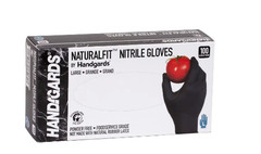 Naturalfit Nitrile Gloves, Black, Powder-Free Heavy Duty Foodservice Grade L