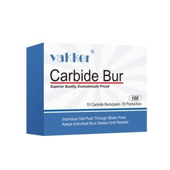 10-100pc Vakker Dental Carbide Burs FG701 19mm FG Tapered Fissure Bur High Speed