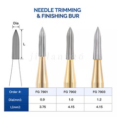 Dental Orthodontic Trimming and Finishing Carbide Burs Need Egg for HP, 5/10PCS
