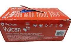 Medicom Vulcan Indigo Nitrile Exam Gloves Medium 2-Pack 150ct Each 300 Total