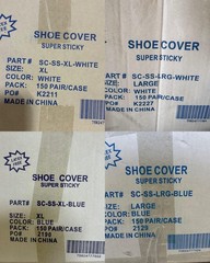 Disposable Shoe Boot Covers extra large XL & Large Blue White Construction 150pr