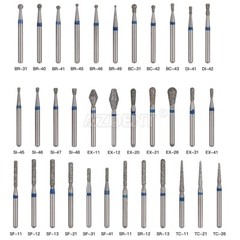 100pcs Dental Diamond Burs For High Speed Handpiece Medium Friction Grip 1.6mm