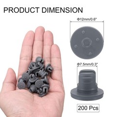 7.5 mm/0.3 Inch Vials Rubber Stoppers, 200 Pcs Two Legs Butyl Rubber Bottle3509