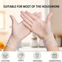 Disposable Vinyl Gloves Latex-Free Powder-Free Food Safe Clear Plastic