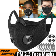 2x Anti Pollution Half Face Cover Respirator Mask With Filters Sports Facepiece