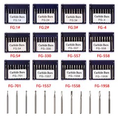 10-100pcs Dental Tungsten Carbide FG Burs Round Bur For High Speed Handpiece