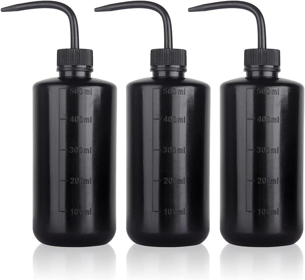 Melphoe Tattoo Wash Bottle Squeeze 3Pcs 500ml Squirt 3*500ml, Black