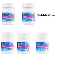 5Bottles MARK3 Dental Topical Anesthetic Gel 20% Benzocaine 1OZ Jar Bubble Gum