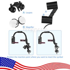 5W LED Dental 3.5X Headband Binocular Loupes/Lightweight Silicone Headlamp