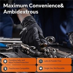 8 Mil 100/200/300/400Pcs Nitrile Disposable Gloves Powder Latex Free L & XL Size